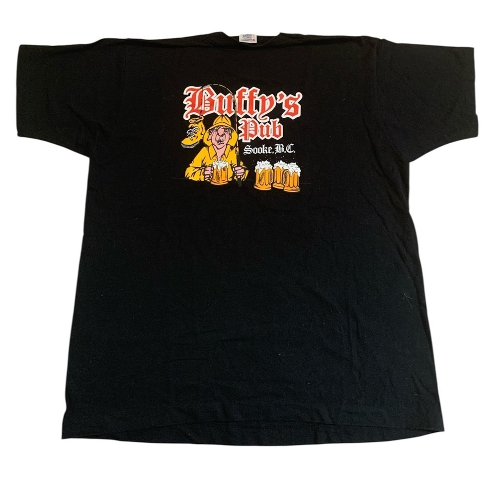 Vintage 90s Buffy's Pub Sooke BC T-Shirt Fruit of the Loom XL Made in Canada